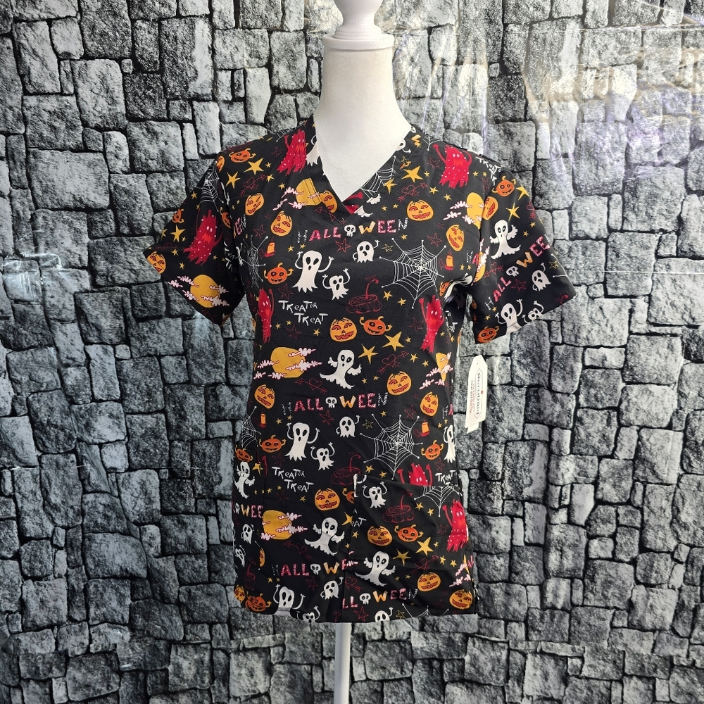 Scrubaid Size Small Halloween Sbrub Top